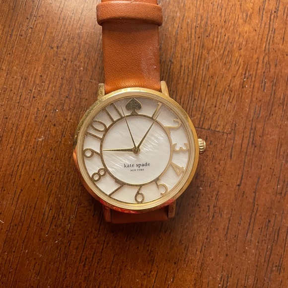 kate spade Accessories - Kate Spade Watch brown leather and pearl face
